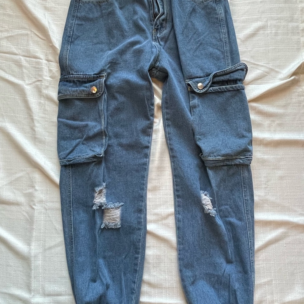 SHEIN Light Wash Denim Jeans - Light Blue